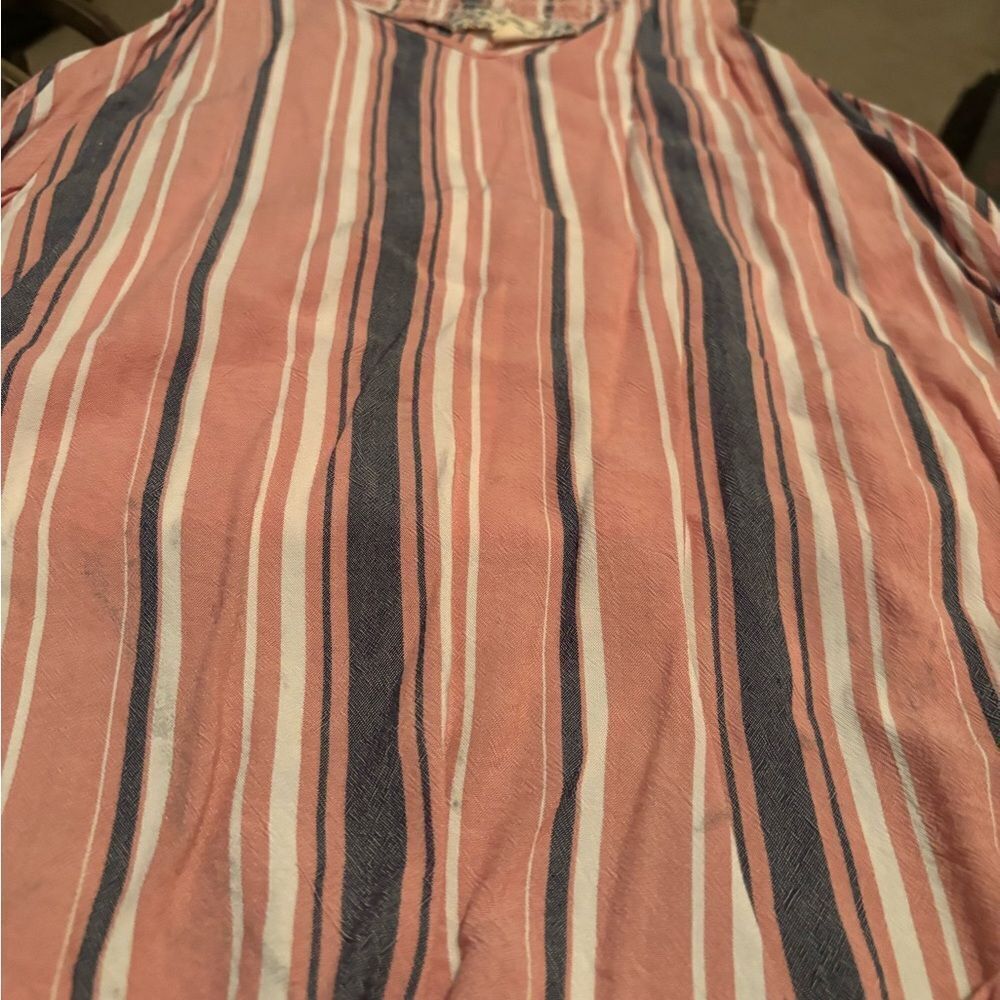 Pink Republic Coral and Navy Striped Top